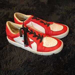 Red and White Star Sneakers